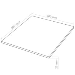 Bordplater MDF 2 stk kvadratisk 60×60 cm 25 mm