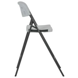 Sammenleggbare barstoler 2 stk HDPE og stål hvit