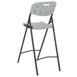Sammenleggbare barstoler 2 stk HDPE og stål hvit