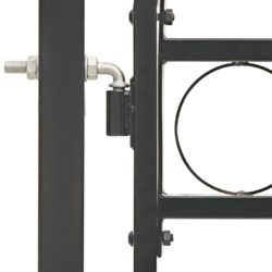 Hageport med buet topp stål 100×175 cm svart