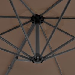 Hengeparasoll med aluminiumsstang 300 cm gråbrun