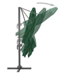 Hengeparasoll med aluminiumsstang 400×300 cm grønn