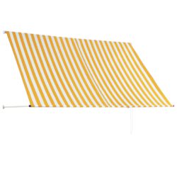 Uttrekkbar markise 250×150 cm gul og hvit