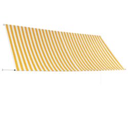 Uttrekkbar markise 350×150 cm gul og hvit