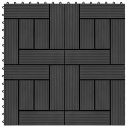 vidaXL Terrassebord 11 stk WPC 30×30 cm 1 kvm svart