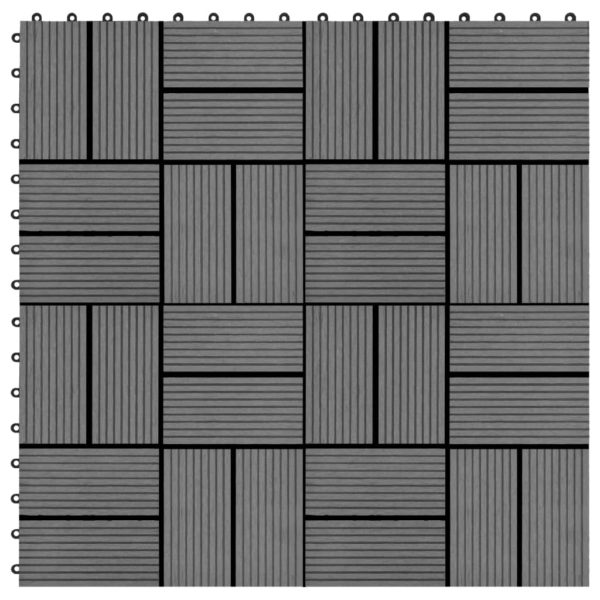 vidaXL Terrassebord 11 stk WPC 30×30 cm 1 kvm grå