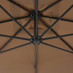Hengeparasoll med stålstang 300 cm gråbrun