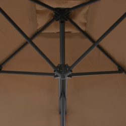 Parasoll med stålstang 300 cm gråbrun
