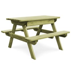 vidaXL Piknikbord med benker til barn 90x90x58 cm impregnert furu