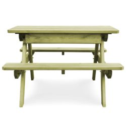 Piknikbord med benker til barn 90x90x58 cm impregnert furu