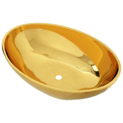 vidaXL Vask 40x33x13,5 cm keramisk gull
