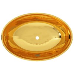 vidaXL Vask 40x33x13,5 cm keramisk gull