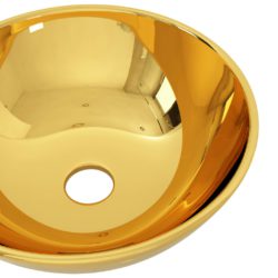 vidaXL Vask 28×10 cm keramikk gull