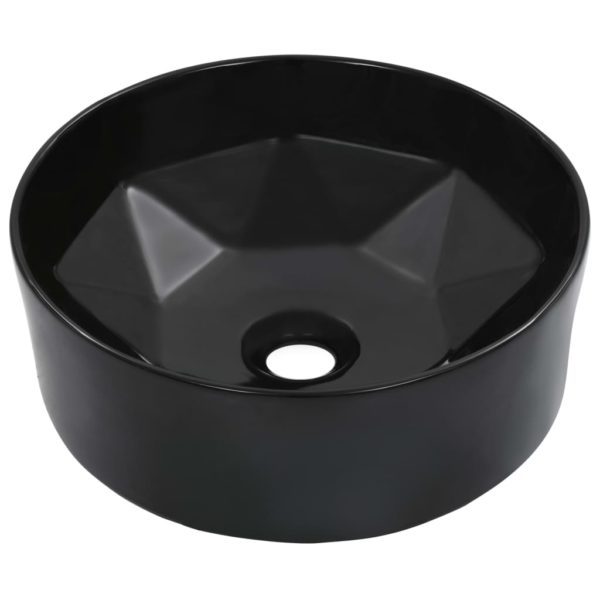 vidaXL Vask 36×14 cm keramikk svart