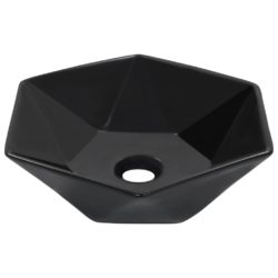 vidaXL Vask 41×36,5×12 cm keramikk svart