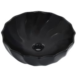 vidaXL Vask 46×17 cm keramikk svart
