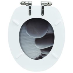 Toalettsete med myk lukkefunksjon MDF steindesign