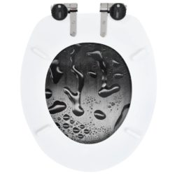 Toalettsete med myk lukkefunksjon MDF vanndråpe-design