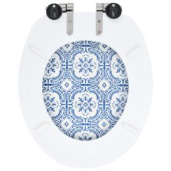 Toalettsete med myk lukkefunksjon MDF porselen-design