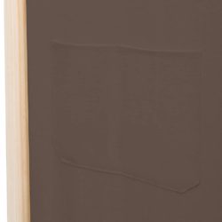 Romdeler 5 paneler brun 200x170x4 cm stoff