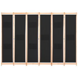 Romdeler 6 paneler svart 240x170x4 cm stoff