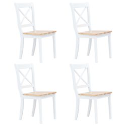 Spisestoler 4 stk hvit og lys heltre gummitre