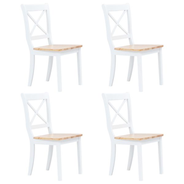 Spisestoler 4 stk hvit og lys heltre gummitre