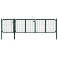 vidaXL Hageport stål 400×75 cm grønn