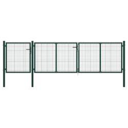 vidaXL Hageport stål 400×100 cm grønn