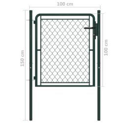 Hageport stål 100×100 cm grønn