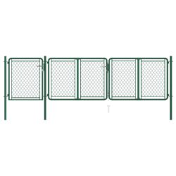 Hageport stål 75×395 cm grønn