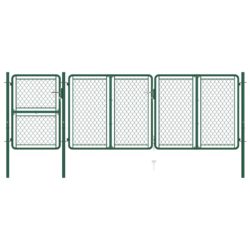 vidaXL Hageport stål 125×395 cm grønn