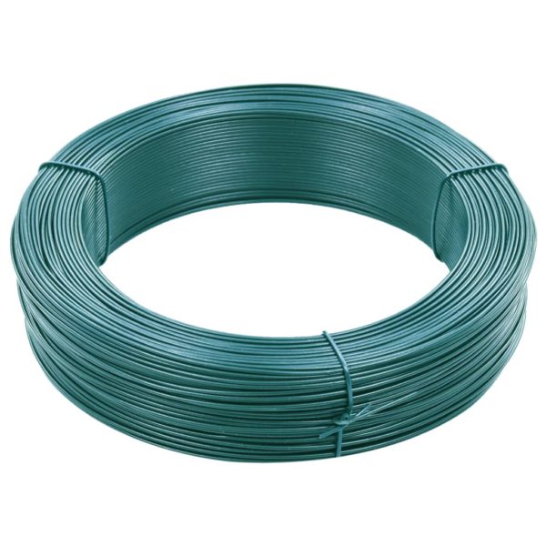 vidaXL Gjerdetråd 250 m 0,9/1,4 mm stål svartaktig grønn