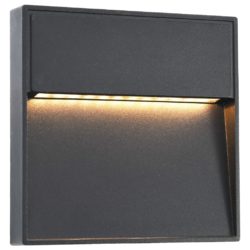 Utendørs LED-vegglamper 2 stk 3 W svart firkantet