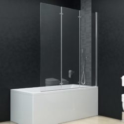 vidaXL Leddet dusjdør med 3 paneler ESG 130×138 cm