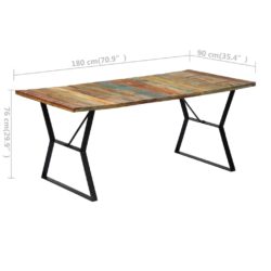 Spisebord 180x90x76 cm gjenvunnet heltre