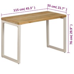 Spisebord 115x55x76 cm heltre mango og stål