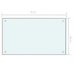 Kjøkkenplate hvit 70×40 cm herdet glass
