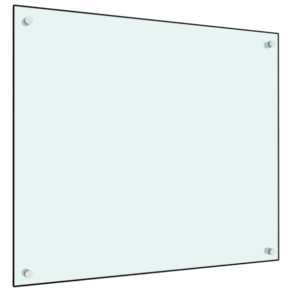 Kjøkkenplate hvit 70×60 cm herdet glass