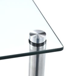 Hylle 3 etasjer gjennomsiktig 40x40x67 cm herdet glass
