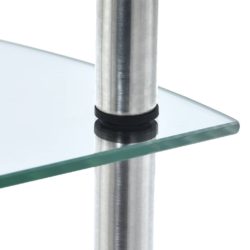 Hylle 3 etasjer gjennomsiktig 30x30x67 cm herdet glass