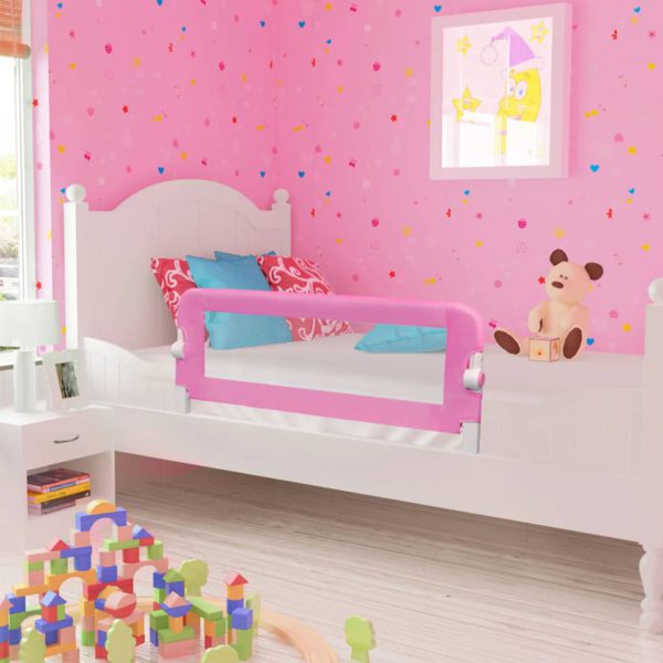vidaXL Sengehest småbarn rosa 120×42 cm polyester