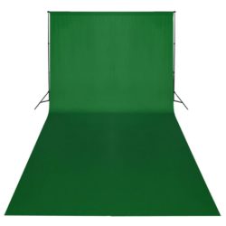 Studiosett grønt bakteppe 600×300 cm og lys
