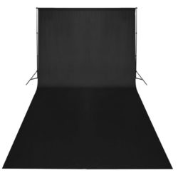 Studiosett svart bakteppe 600×300 cm og lys