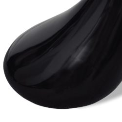 Salongbord med rund glassflate høyglans svart