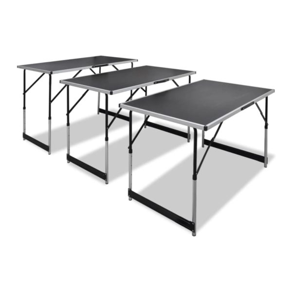 vidaXL Arbeidsbord 3 stk foldbart høydejusterbart