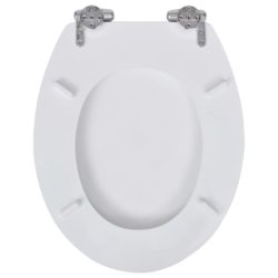 Toalettsete med myk lukkefunksjon MDF stilrent design hvit