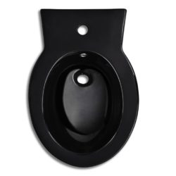 toalett- og bidetsett svart keramikk