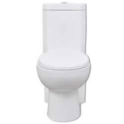 Keramisk toalett for bad rundt toalett hvit