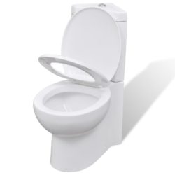 Keramisk toalett for bad rundt toalett hvit